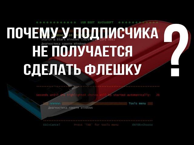 Помогаю подписчику сделать загрузочную флешку 2к10