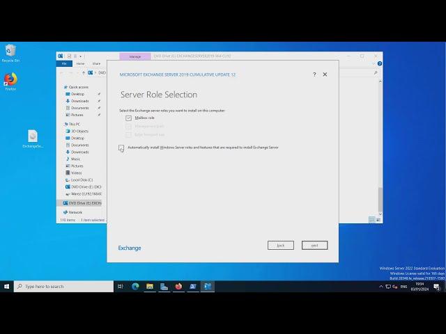 Installing Exchange Server 2019 Onto Windows Server 2022