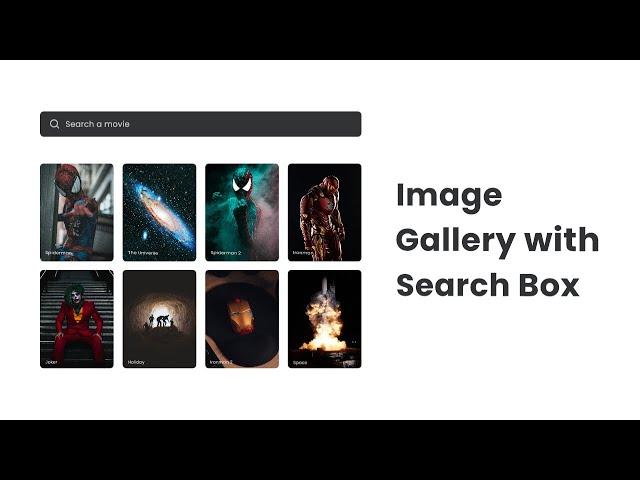 Responsive Image Gallery with Search Box in HTML CSS & JavaScript