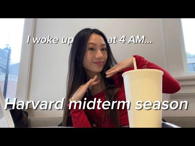 HARVARD MIDTERM WEEK (*BRUTAL* 4AM routine, morning lift, study tips)