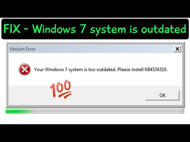 Roblox your windows 7 system is too outdated please install | Fix roblox version error kb4534310