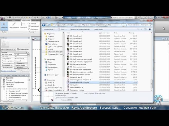 AVysotskiy.com - Видеокурс Revit Architecture - 905 - создание подп. Ур.з.