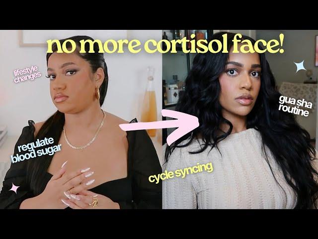 Get rid of "Cortisol Face" & get a sculpted jawline! weight loss, blood sugar, lifestyle, gua sha..