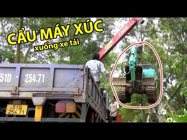 Cần Cẩu Cẩu Máy Xúc Rời Khỏi  Xe Tải | Xe Ủi Trèo Lên, Bò Xuống Ô Tô Tải | Xe Trộn Bê Tông | CÓ NHẠC