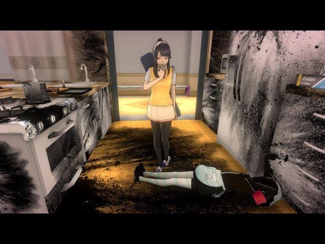 Взрыв газа на кухне. Уникальное устранение Амай Одаяки в Yandere Simulator