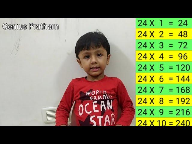 Tables 21 to 30 by 3 year old Genius Pratham