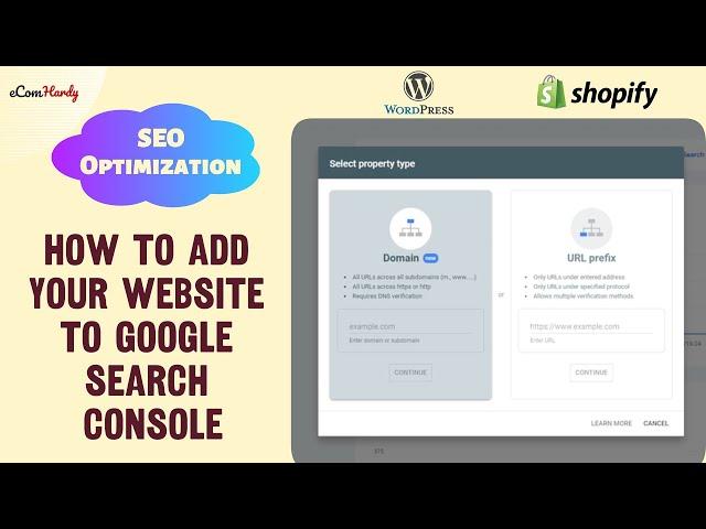 How to add your Shopify or wordpress website to Google search console (URL Prefix Method)- eComHardy
