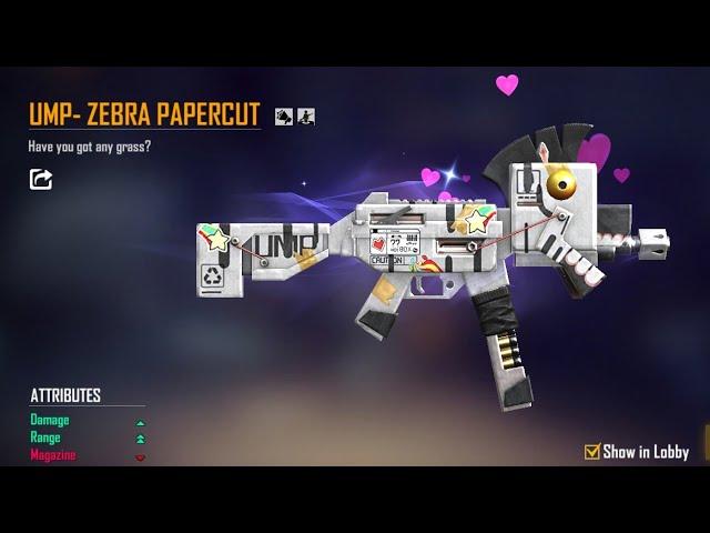 MAX EXCLUSIVE LOGIN FOR FREE GUNS IN FREE FIRE | UMP - ZEBRA PAPERCUT | PART - 2 | PRODYUT GAMER