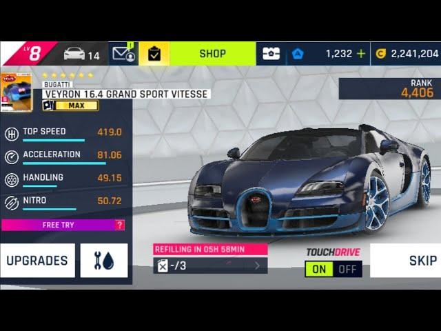 Asphalt 9 elite grand prix | bugatti veyron | asphalt touchdrive