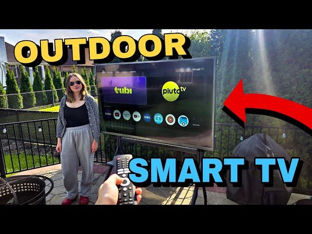 THIS TV STAYS OUTSIDE!? - Sylvox 65" 2000Nit Google Outdoor TV - 2024 Pool Pro 2.0 Series REVIEW