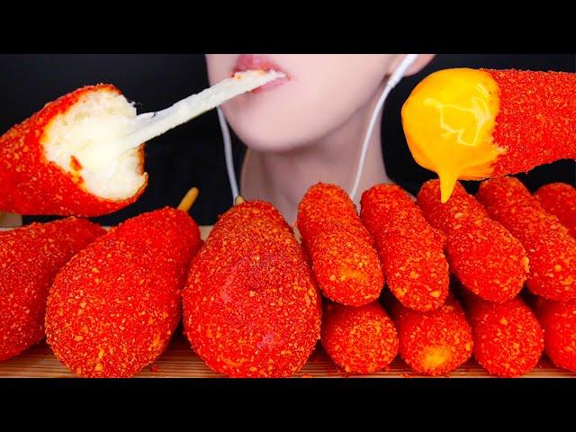 ASMR HOT CHEETOS MOZZARELLA CORN DOG CHEESE STICKS MUKBANG 치토스 핫도그 치즈스틱 チートスNO TALKING EATING SOUNDS