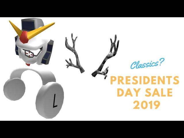 What classics will come out during the Roblox President's Day 2019 sale?