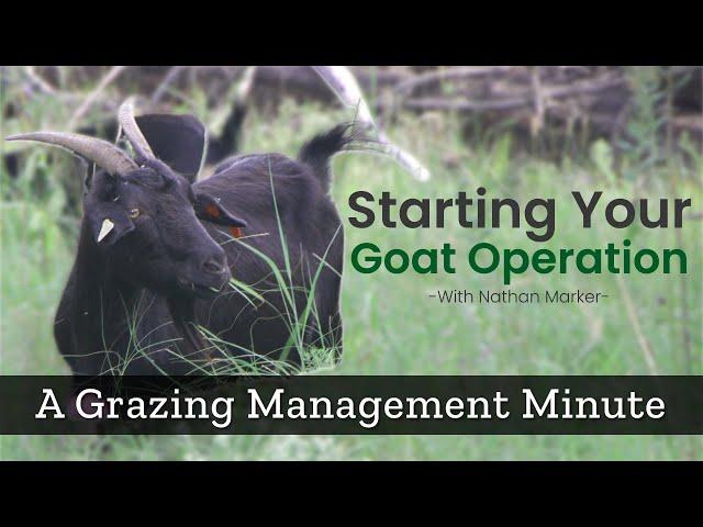 How to Start a Goat Operation - Grazing Management Minute UDSA-NRCS & KGLC