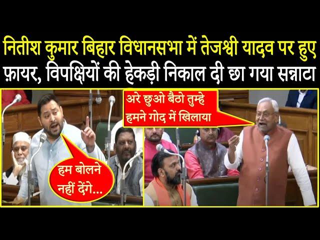 Nitish Kumar बिहार विधानसभा में Tejashwi पर हुए फ़ायर, विपक्षियों की हेकड़ी निकाल दी छा गया सन्नाटा