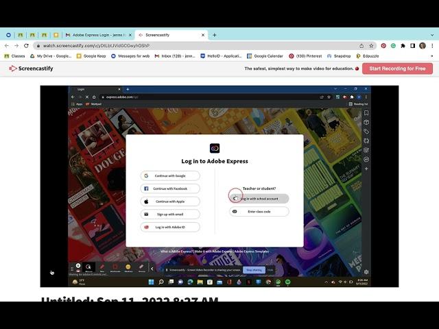 How to sign into Adobe Creative Cloud Express with School Account