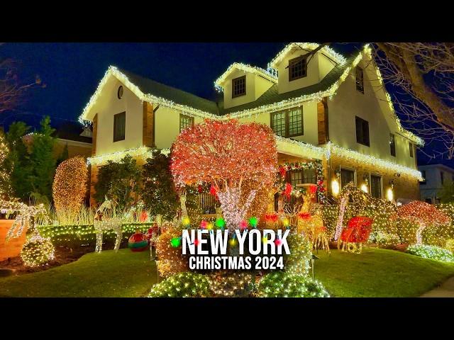 New York City 4K Walk Christmas in NYC 2024  Rockaway Beach Queens NYC Christmas Decorations 2024