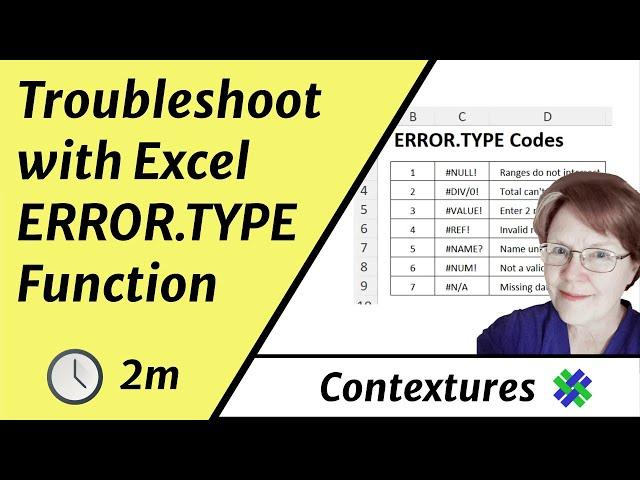 Troubleshoot Excel Errors with ERROR.TYPE Function