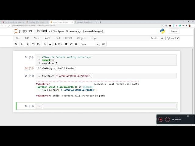 Set the directory in Anaconda Jupyter Notebook  Find the current directory in python-  | DSFP002 |