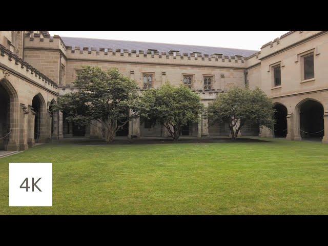 CAMPUS TOUR - Walking University of Melbourne, Australia - early morning tour - ASMR ambience 4K