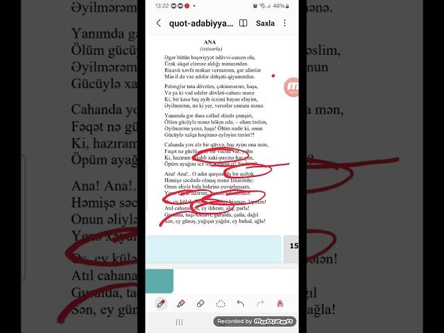 9 sinif ədəbiyyat dərsliyindən C.Cabbarlının "Ana" şeirinin təhlili.#ədəbiyyat