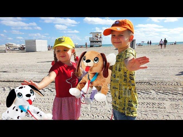 VLOG Рома и Диана с собачками PEPPY PETS летят в Америку Видео для Детей