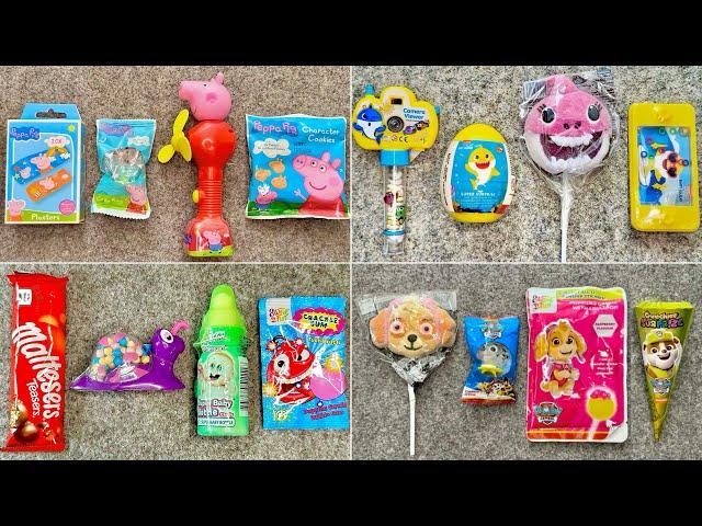 my favorite Candy ASMR | Surprise Egg Lollipop Toys Unpacking | Baby Shark | Peppa Pig | Paw Patrol