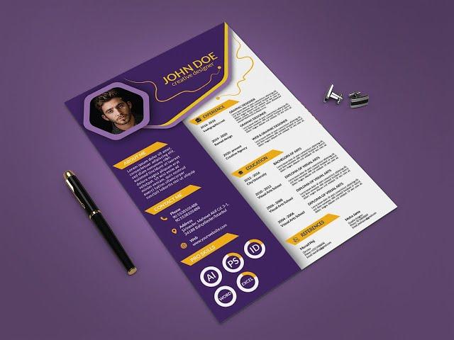 Creative CV/Resume Design in Adobe Illustrator CC