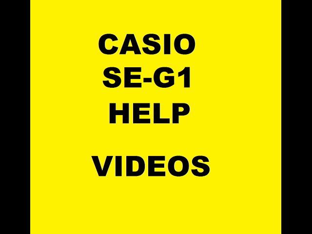 CASIO SEG1 SE-G1 - L ON DISPLAY - WHAT DOES THIS MEAN