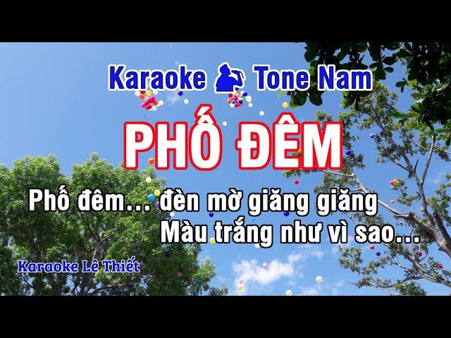 Phố Đêm Karaoke - Nhạc Sống Hay Tone Nam (Am) - Karaoke Lê Thiết