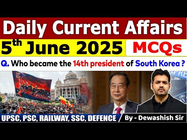 5th June  2025 | June Daily Current Affairs 2025 | Current Affairs 2025 | Dewashish #mcq #current