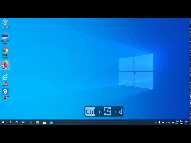 Keyboard Command to Create New Windows 10 Virtual Desktop (Ctrl + Windows Key + D)