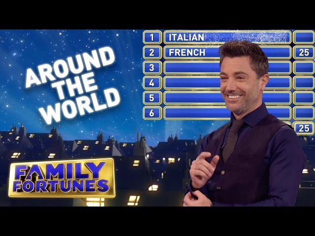 Gino D'Acampo goes AROUND the WORLD | Family Fortunes