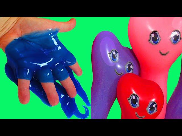 Лопаем Воздушные шарики с водой Learn colors Slime Слайм Лизун Учим цвета Песня Семья пальчиков