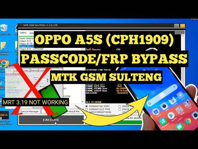 OPPO A5S (CPH1909) FRP BYPASS USING THIS MTK GSM SULTENG