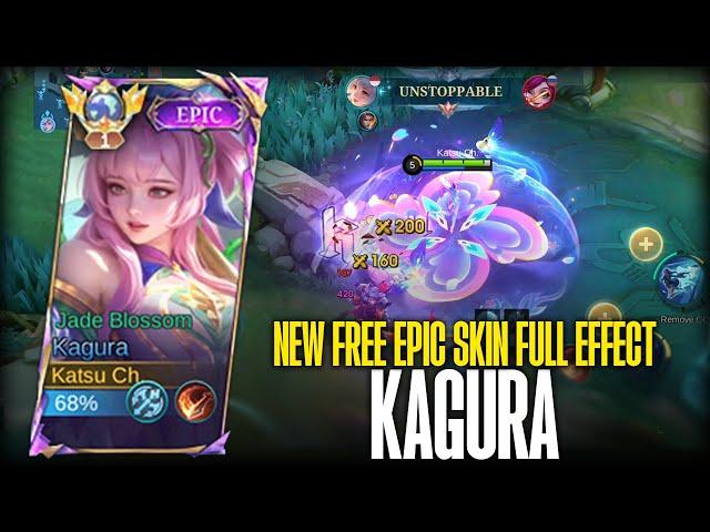 SKIN GRATIS KAGURA EPIC "JADE BLOSSOM" FULL EFFECT & SOUND!! | MOBILE LEGENDS: BANG BANG