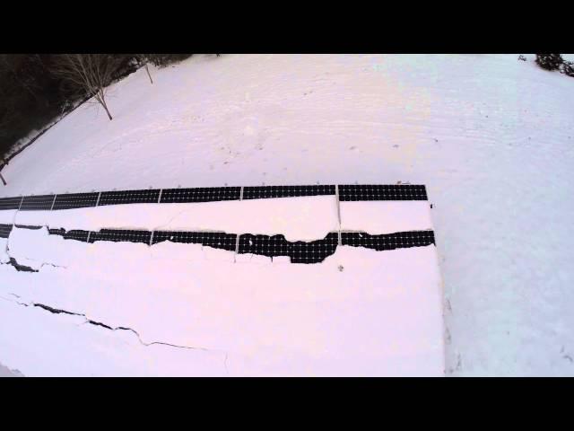 Let there be light! (Snow sliding from solar panels)