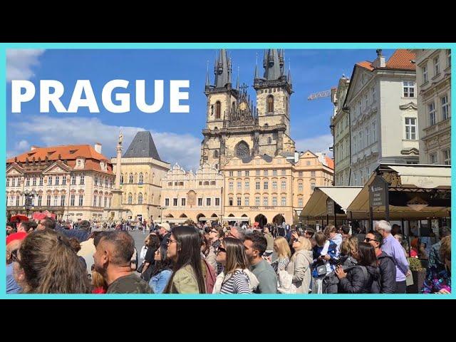  PRAGUE CZECH REPUBLIC, WALKING TOUR, PRAGUE CITY WALK, WENCESLAS SQUARE, OLD TOWN SQUARE, 4K60FPS