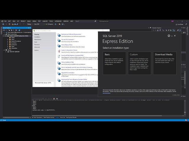 Microsoft SQL Server Express with Visual Studio 2019 (Download & Install)