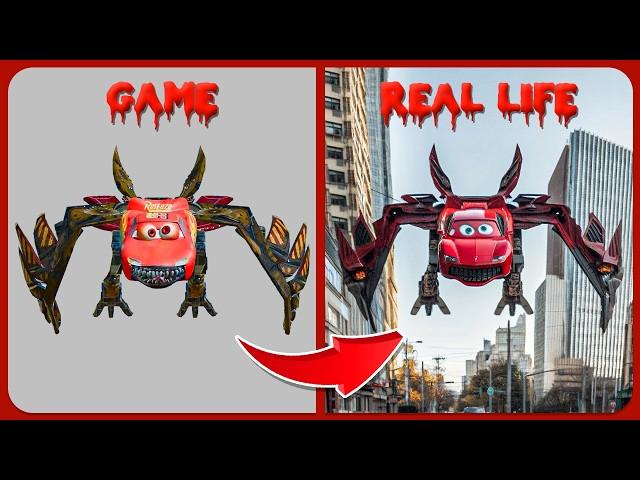 McQueen Mecha Bird In Real Life - All Eat Monster In Real Life | Guess The Eater MONSTER'S Voice?