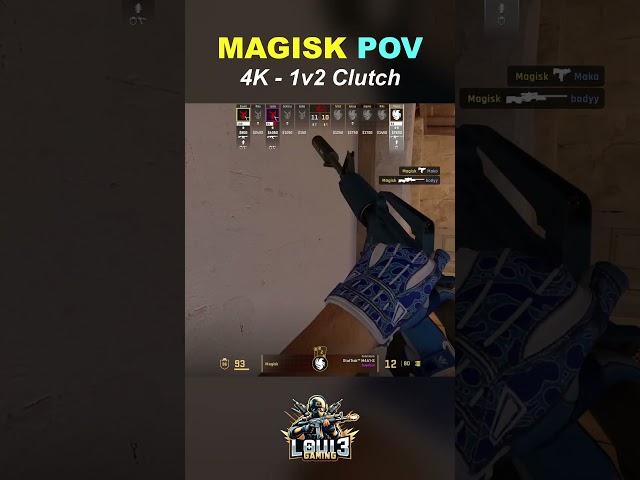 Magisk 4k - 1v2 Clutch  #cs2 #pov #4k #1v2clutch