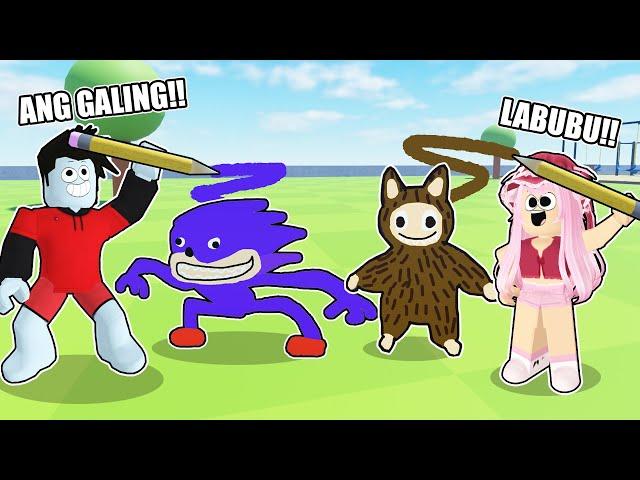 Doodle Transform | LABUBU and SHIN SONIC Drawing Challenge ️ | Roblox Tagalog