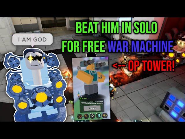 Soloing Skibidi Mode For Free War Machine (Very Hard) | Roblox TDS