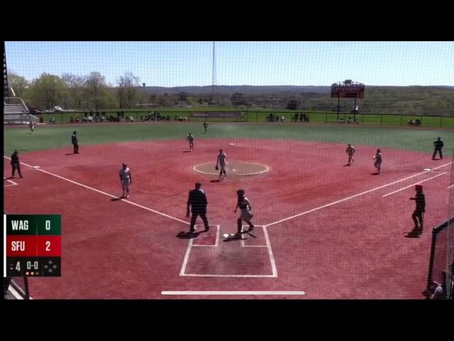 Great Bunt - Great Throw: Brityn Buchanan (C) to Geanice Morales (1B) - Wagner bs SFU