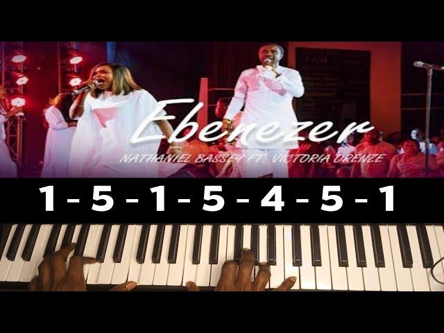 How to play Ebenezer by Nathaniel bassey for beginners!!! Chord progression 1-5-1-5-4-5-1