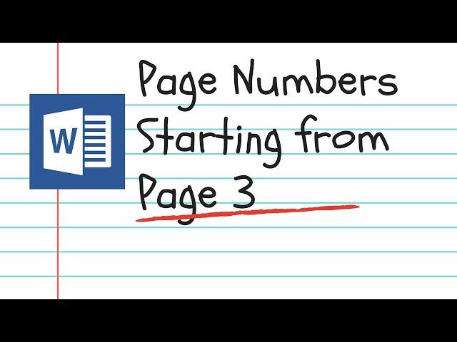 Page numbers starting from a specific page in Word 2019