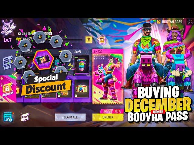 DECEMBER BOOYAH PASS 2024 UNLOCK FREE FIRE || FREE FIRE NEW BOOYHA PASS || DECEMBER BOOYHA PASS