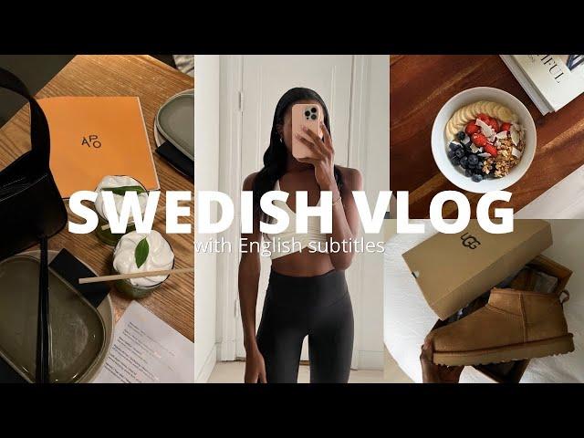 SWEDISH SPEAKING VLOG - with English subtitles | workout, shopping + haul, going out to dinner