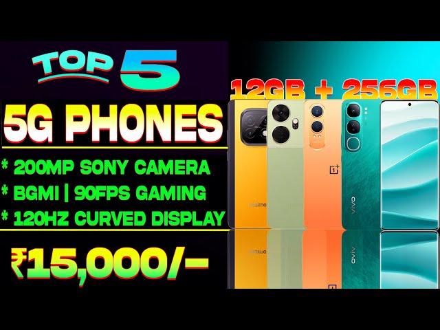 200MP OIS Camera| Top 5 Best 5g phones under 15000 in 2024| Curved Display| Best phone under 15000