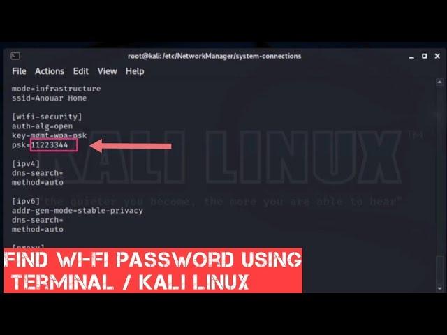 TERMINAL : Show Wi-Fi password | Kali Linux