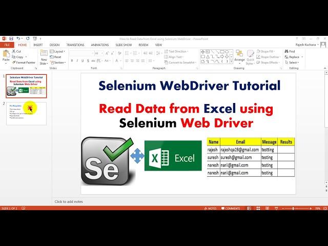 Selenium 3 8 Tutorials | How to Read Data from Excel using Selenium WebDriver